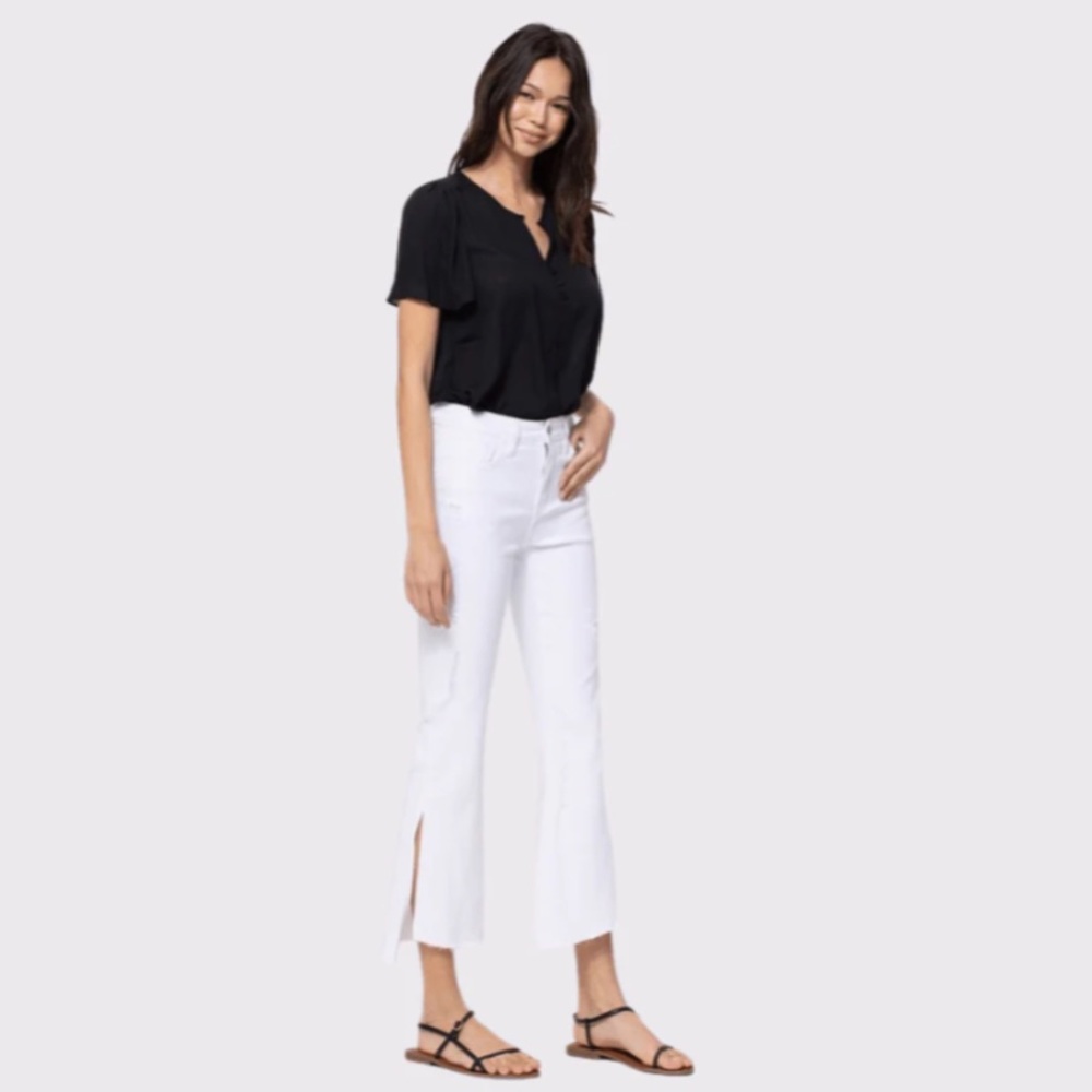 NWT Flying Monkey Denim Mid Rise Crop Pant Size 24